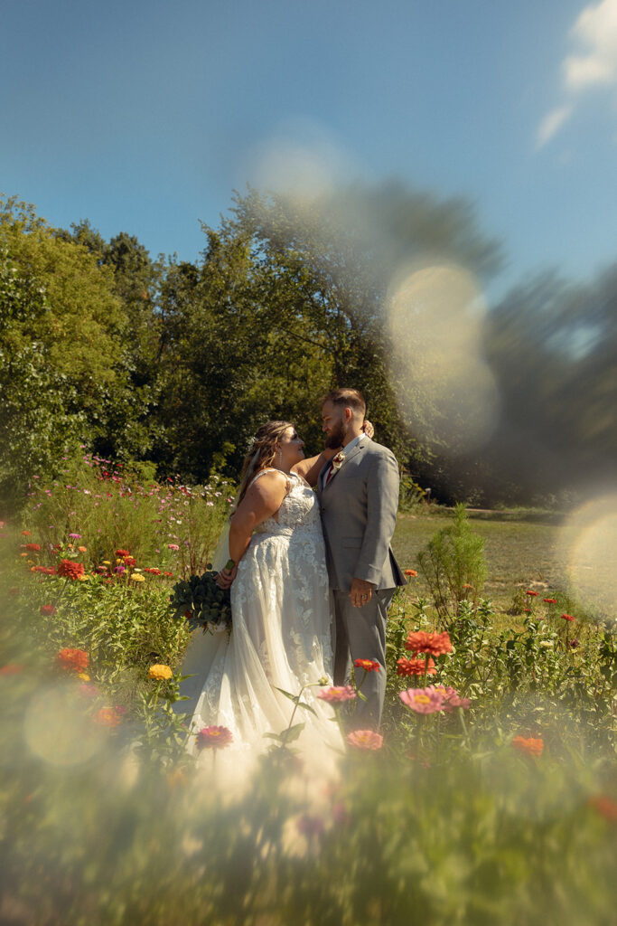 A Michigan couple is shown as part of a guide to small wedding venues in grand rapids mi